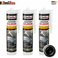 Aquarium Silikon Schwarz 3 x 300ml Glassilikon Aquarium Kleber Terrarium Glass von ISOLBAU