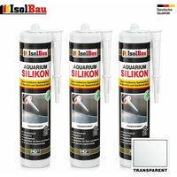 Isolbau - Aquarium Silikon Transparent 3 x 300ml Glassilikon Aquarium Kleber Glass von ISOLBAU