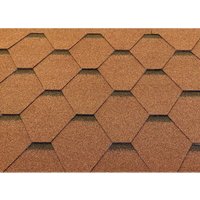 Isolbau - Dachschindeln Hexagonal Dreieck Form 21 m Braun (7 Pakete) Schindeln Dachpappe von ISOLBAU