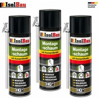 Isolbau - Montageschaum 3 x 500 ml xxl Füllschaum Aussprührohr Schaum + Aussprühadapter Isolbau - Montageschaum 3 x 500 ml xxl Füllschaum Aussprührohr Schaum + Aussprühadapter von ISOLBAU