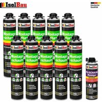 Isolbau - Pistolenschaum 10 x 750 ml +1 Reiniger 500 ml Montageschaum Bauschaum Qualität von ISOLBAU