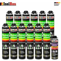 Isolbau - Pistolenschaum 12 x 750ml +1 Reiniger 500ml Montageschaum Bauschaum Isolbau - Pistolenschaum 12 x 750ml +1 Reiniger 500ml Montageschaum Bauschaum von ISOLBAU