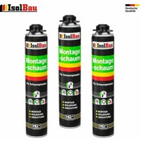 Pistolenschaum 3 x 750 ml Montageschaum 1-K Bauschaum hohe Qualität PU-Schaum von ISOLBAU