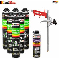 Isolbau - Pistolenschaum 6 x 750 ml + 1 Metall Schaumpistole + 1 Reiniger Montageschaum Isolbau - Pistolenschaum 6 x 750 ml + 1 Metall Schaumpistole + 1 Reiniger Montageschaum von ISOLBAU