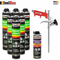 Isolbau - Pistolenschaum 6 x 750 ml + 1 Metall Schaumpistole + 1 Reiniger Montageschaum Isolbau - Pistolenschaum 6 x 750 ml + 1 Metall Schaumpistole + 1 Reiniger Montageschaum von ISOLBAU