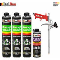 Isolbau - set Pistolenschaum 3 x 750 ml + 1 Metall Schaumpistole + 1 Reiniger Bauschaum Isolbau - set Pistolenschaum 3 x 750 ml + 1 Metall Schaumpistole + 1 Reiniger Bauschaum von ISOLBAU