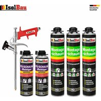 Isolbau - set Pistolenschaum 3 x 750 ml +1 Metall Schaumpistole + 2 Reiniger Montageschaum Isolbau - set Pistolenschaum 3 x 750 ml +1 Metall Schaumpistole + 2 Reiniger Montageschaum von ISOLBAU