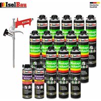 Isolbau - Pistolenschaum 13 x 750 ml + 1 Metall Schaumpistole + 2 Reiniger Montageschaum Isolbau - Pistolenschaum 13 x 750 ml + 1 Metall Schaumpistole + 2 Reiniger Montageschaum von ISOLBAU
