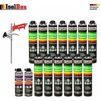 Isolbau - set Pistolenschaum 13 x 750 ml + 1 Metall Schaumpistole + 2 Reiniger Bauschaum von ISOLBAU
