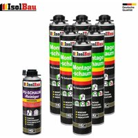 Isolbau - set Pistolenschaum 6 x 750ml +1 Reiniger 500ml Montageschaum Bauschaum Qualität von ISOLBAU