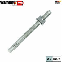 Schwerlastanker A2 Edelstahl M8, M10, M12, M16 Schwerlastdübel Stahlanker Menge: 5 Stück Abmessungen: Stahlanker M12 x 140mm Schwerlastanker A2 Edelstahl M8, M10, M12, M16 Schwerlastdübel Stahlanker Menge: 5 Stück Abmessungen: Stahlanker M12 x 140mm von ISOLBAU