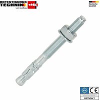 Isolbau - Schwerlastanker eta Verzinkt Stahl M8 - M20 Bolzenanker Schwerlastdübel Menge: 1 Stück Abmessungen: Stahlanker M12 x 140mm von ISOLBAU