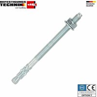 Schwerlastanker eta Verzinkt Stahl M8 - M20 Bolzenanker Schwerlastdübel Menge: 1 Stück Abmessungen: Stahlanker M8 x 115mm von ISOLBAU