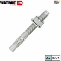 Isolbau - Schwerlastanker M8 - M20 Verzinkt Stahl Edelstahl Bolzenanker Schwerlastdübel Menge: 100 Stück Artikel: Stahlanker A2 (Edelstahl) Größe: von ISOLBAU