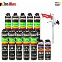 Isolbau - set Pistolenschaum 10 x 750 ml + 1 Metall Schaumpistole + 2 Reiniger Bauschaum Isolbau - set Pistolenschaum 10 x 750 ml + 1 Metall Schaumpistole + 2 Reiniger Bauschaum von ISOLBAU