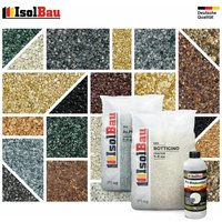 Isolbau - Steinteppich Marmorkies 25kg + Polyurethanharz set für 2,5m² Innen und Außen Farbe: Weiss Carrera Fraktion: Marmorkies 4-8 mm von ISOLBAU