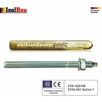 Verbundankerpatrone + Ankerstange set M8 M10 M12 M16 M20 M24 Mörtelpatrone Menge: 10 Stk. Größe: verank M10 + ans M10 x 170mm von ISOLBAU