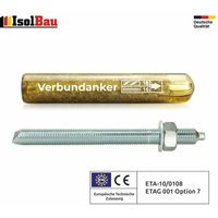 Isolbau - Verbundankerpatrone + Ankerstange set M8 M10 M12 M16 M20 M24 Mörtelpatrone Menge: 10 Stk. Größe: verank M16 + ans M16 x 260mm von ISOLBAU