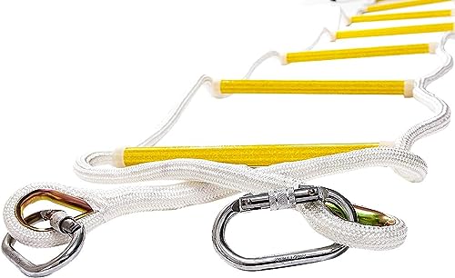 ISOP Feuerfeste Rettungsleiter - Feuerleiter für Notfälle 2.5 m (8 Fuß) schwer Sicherheitsleitern mit Haken - Kompakt und Leicht - Wiederverwendbar - Tragkraft bis zu 900 kg von ISOP