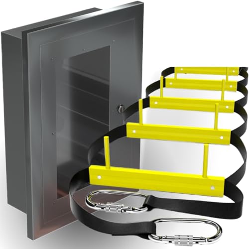 Wandmontierte Feuerleiter für 2 Stockwerke 7.5 m | Notfall-Fluchtleiter für Häuser inklusive Aluminium-Aufbewahrungsbox und Kletteranker-Set | Fluchtleiter Aluminiumkasten | Fluchtleiter für Zuhause Wandmontierte Feuerleiter für 2 Stockwerke 7.5 m | Notfall-Fluchtleiter für Häuser inklusive Aluminium-Aufbewahrungsbox und Kletteranker-Set | Fluchtleiter Aluminiumkasten | Fluchtleiter für Zuhause von ISOP