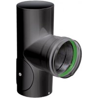 90° T-Bogen - mit Inspektionsluke - 0,7MM Emaille - schwarz - Ø80 - Isotip Joncoux von ISOTIP JONCOUX