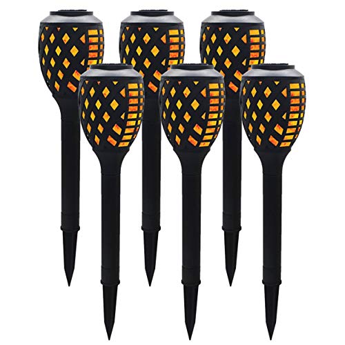 ISOTRONIC Garten Lampen, Garten Fackeln Gartenbeleuchtung, 6 Stück Solar Leuchten, Tag/Nacht Sensor, Automatische Leuchten, Partybeleuchtung, Outdoor (6 Stück/pieces) von ISOTRONIC