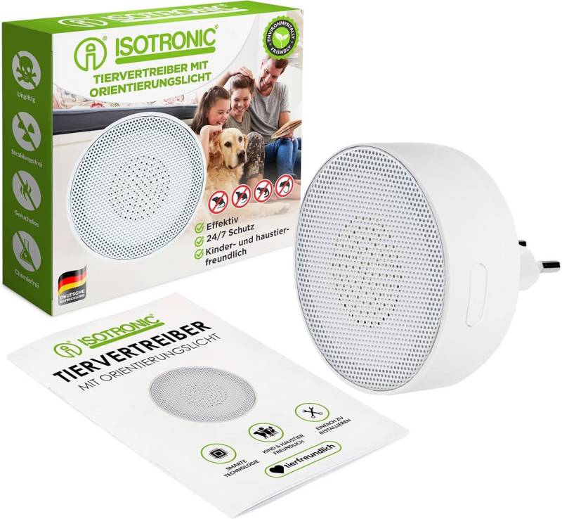 ISOTRONIC Ultraschall-Tierabwehr Isotronic Mäuseabwehr, 230V Plus Orientierungslicht, 1-tlg. ISOTRONIC Ultraschall-Tierabwehr Isotronic Mäuseabwehr, 230V Plus Orientierungslicht, 1-tlg. von ISOTRONIC