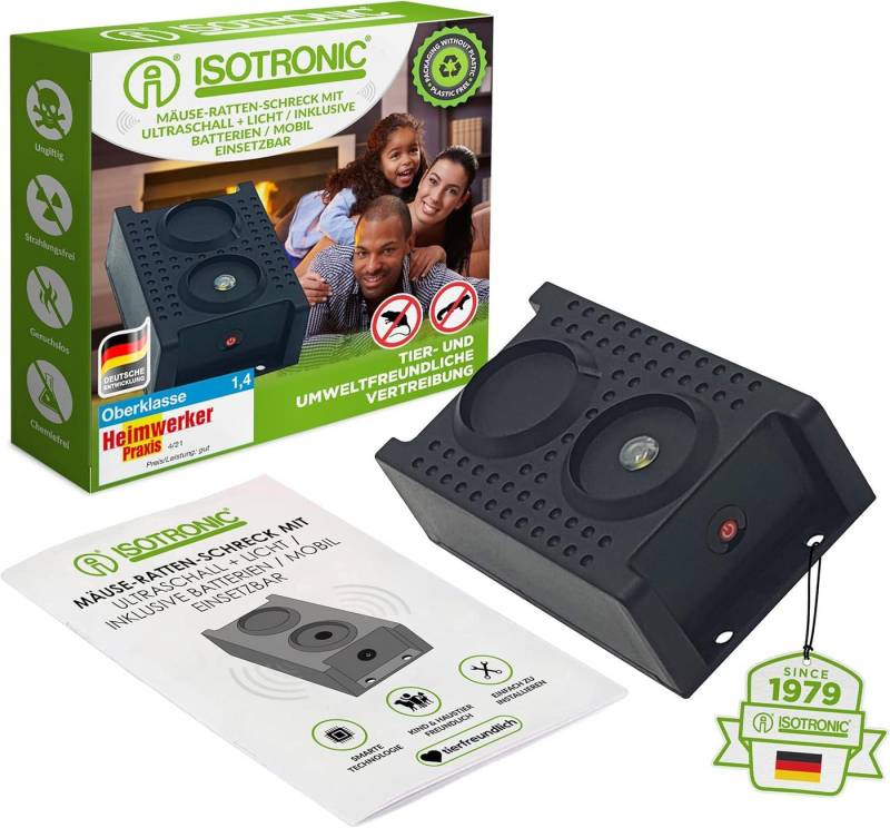ISOTRONIC Ultraschall-Tierabwehr Isotronic "Vibi" LED Marder-Mausvertreiber Mobil, 1-tlg. ISOTRONIC Ultraschall-Tierabwehr Isotronic "Vibi" LED Marder-Mausvertreiber Mobil, 1-tlg. von ISOTRONIC