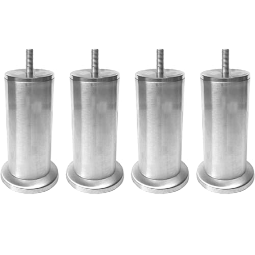 ISOYTERO Möbelstufe 4PCS 5 Zoll M8 Edelstahl-Levelfüße mit rutschfesten Pad von ISOYTERO