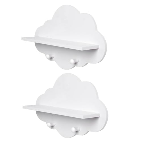 ISOYTERO Wolkenregale, 2pcs weiße Wolkenwandregale, Holzregal mit Haken, Kindergarten für Buch Toys Lager Rack Zimmer Dekoration ISOYTERO Wolkenregale, 2pcs weiße Wolkenwandregale, Holzregal mit Haken, Kindergarten für Buch Toys Lager Rack Zimmer Dekoration von ISOYTERO