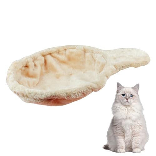 ISOYTERO Katze Hängematte 17in Dia..Löffel-Form großer Katzenbaum Hängematte weich Kratzfeste Baum Ersatzteile Waschbar leicht zu installieren Ansätze Beige von ISOYTERO