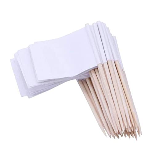 Leere Zahnstocherflags weiße Mini -Kuchenmarkierungen Cupcake Topper Flags Burger Sticks 100pcs WhiteFlags von ISOYTERO