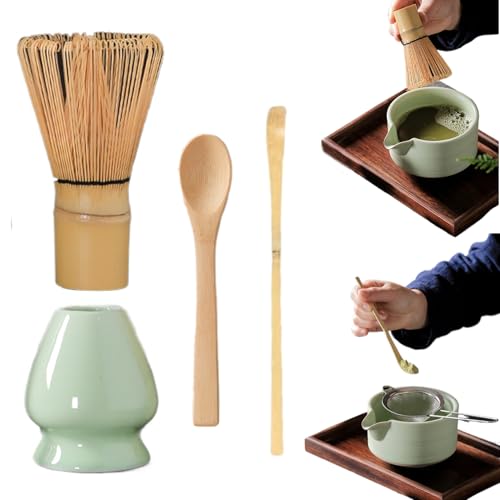 Matcha Whisk Set Japanisches Matcha -Kit mit Whisk, Bush, Scoop & Holder wiederverwendbares Tee -Set Elegant Tee Making Toolsset Matcha Whisk Set Japanisches Matcha -Kit mit Whisk, Bush, Scoop & Holder wiederverwendbares Tee -Set Elegant Tee Making Toolsset von ISOYTERO