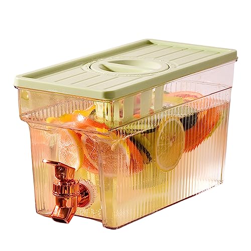 Plastic Juice Dispenser Fridge Jug 3L Drink Dispenser with Faucet Cold Kettle with Tap Drink Containers for Kitchen Home Party GreenDrinkDispenserJugJuiceHOME von ISOYTERO