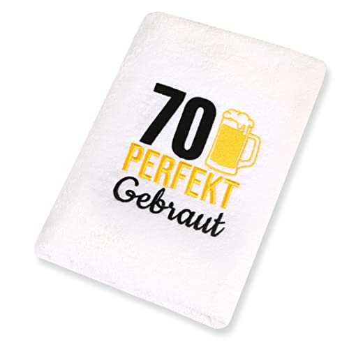 Abc Casa 70. Geburtstag Geschenk Handtuch mit gesticktem Bierkrug, perfekt für Männer - EIN nützliches Geschenk für 70 Jahre - eine wunderbare Geschenkidee zum 70 Abc Casa 70. Geburtstag Geschenk Handtuch mit gesticktem Bierkrug, perfekt für Männer - EIN nützliches Geschenk für 70 Jahre - eine wunderbare Geschenkidee zum 70 von ISRKU