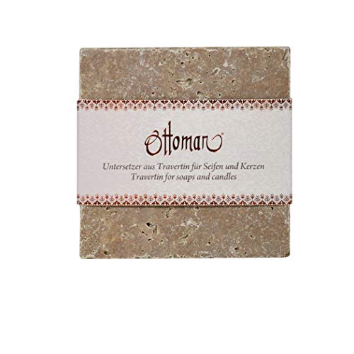 Ottoman 2er Set Travertin quadratisch 10x10cm (Noce) von ISRKU
