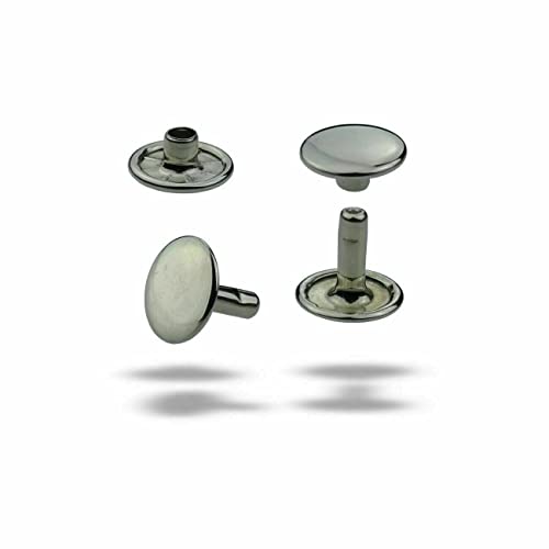 ISTA TOOLS MEGA Auswahl korrosionsbeständige Doppelkopf Hohlnieten,Doppelhohlnieten, Doppel-Nieten,zweiteilig (10 x 10 mm, Silber nickelfrei, 125) von ISTA TOOLS