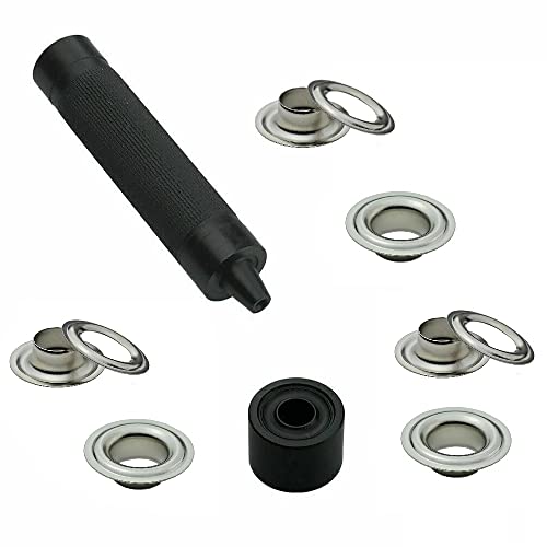ISTA TOOLS Set Einschlagstempel Plus 50 Stück Ösen DIN 7332 inklusive Scheiben LKW-Planen, Werbe Banner oder stabile Stoffe (Stahl vernickelt, 16 mm) von ISTA TOOLS
