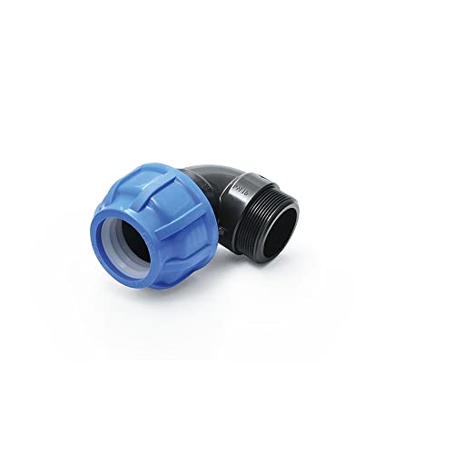 PP-Fitting Qualitäts Produkt MEGA Auswahl alle größen von Verschraubung für PE-Rohr Klemmverbinder Trinkwasser Winkel (Winkel 90° mit AG, 20 - (1/2")) von ISTA TOOLS