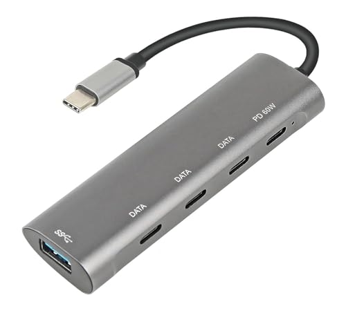 USB-C-Hub, 4 Anschlüsse, Ultra schnell, 5 Gbps | Typ-C-Adapter mit PD 60 W Eingang | Universelle Kompatibilität PC & Mobile von ISTARCOMPUTER