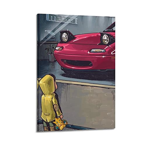 ISTI JDM Sportauto für Mazda Mx5 Miata Boy's Dream Auto Poster Dekorative Malerei Leinwand Wandposter und Kunstbild Druck Moderne Familie Schlafzimmer Dekor Poster 30 x 45 cm von ISTI