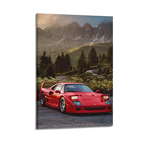 ISTI Klassisches Rennauto-Poster für Ferrari F40 rotes Sportwagen-Poster, dekoratives Gemälde, Leinwand, Wandposter und Kunstbild, modernes Familien-Schlafzimmer, Dekor-Poster, 30 x 45 cm von ISTI