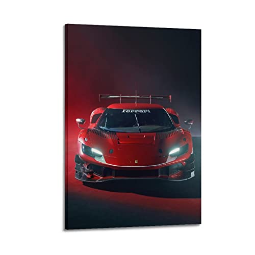 ISTI Rennauto-Poster für Ferrari 296 GT3 Sportwagen-Poster, dekoratives Gemälde, Leinwand, Wandposter und Kunstbild, moderner Familien-Schlafzimmer, Dekor-Poster, 30 x 45 cm von ISTI