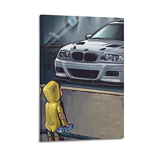 ISTI Sportauto für BMW E46 M3 Jungen-Traumauto-Poster, dekoratives Gemälde, Leinwand, Wandposter und Kunstbild, modernes Familien-Schlafzimmer, Dekoration, Poster, 30 x 45 cm von ISTI