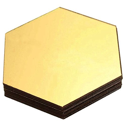 ISTOVO 12 StÜCk DIY 3D Sechseck Aufkleber Kunstwand Wandaufkleber Wohnkultur Abnehmbare Gold ISTOVO 12 StÜCk DIY 3D Sechseck Aufkleber Kunstwand Wandaufkleber Wohnkultur Abnehmbare Gold von ISTOVO