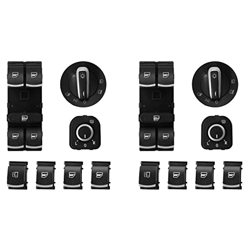 ISTOVO 14-teiliges Fenster-Scheinwerfer-Kraftstoff-Gasschalter-Set für Golf 5 6 f von ISTOVO