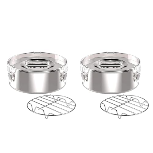ISTOVO 2 x Kuchenform aus Edelstahl mit Deckel – Flan Maker für 6 Quart Topf von ISTOVO