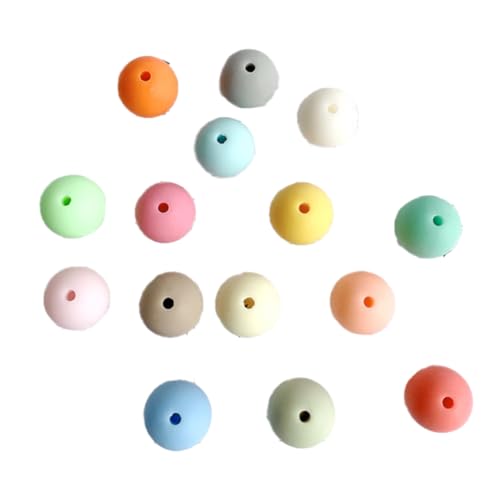 ISTOVO 200 Stück 14 mm Acrylperlen, Runde Perlen in Pastellfarben, Mattierte Abstandsperlen in Bonbonfarben Zur Herstellung Von Ohrringen, Armbändern und Halsketten von ISTOVO