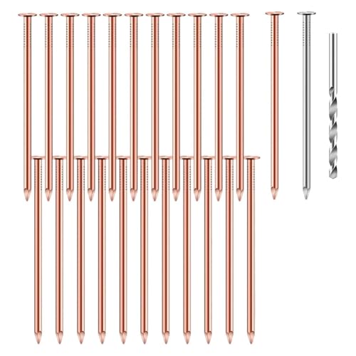 ISTOVO 3,5 Nägel Aus Reinem Kupfer, Großpackung mit Spikes Zur Baumstumpfentfernung, Hardware-Nägel für Bäume, 25 Stück von ISTOVO