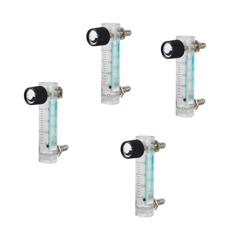 ISTOVO 4 x 0,1–1,5 LPM 1,5 l Sauerstoff-Durchflussmesser mit Steuerventil für Sauerstoff, Luft, Gas von ISTOVO